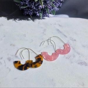 Tortoise shell dangle earrings